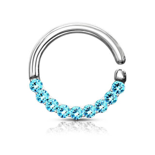 Anello Piercing Zirconi Pieghevole