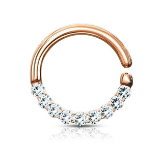 Anello Piercing Zirconi Pieghevole