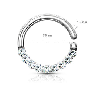 Anello Piercing Zirconi Pieghevole