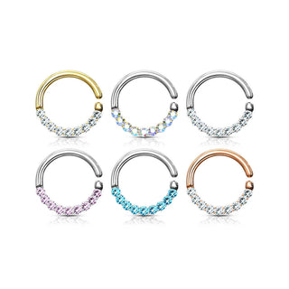 Anello Piercing Zirconi Pieghevole