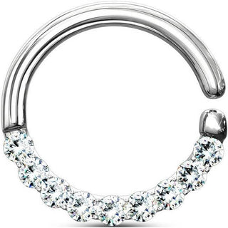 Anello Piercing Zirconi Pieghevole