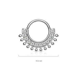 Anello Piercing Zirconi Pieghevole
