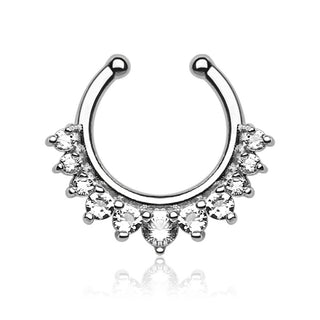 Finto al Naso Septum a 11 Zirconi Pieghevole