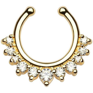 Finto al Naso Septum a 11 Zirconi Pieghevole