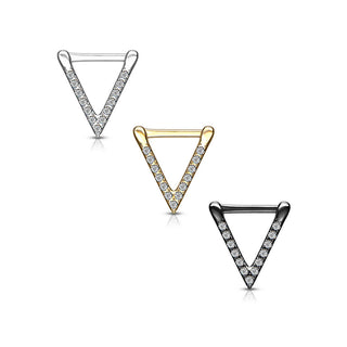 Piercing Septum  Clicker triangolo di zirconi Clicker
