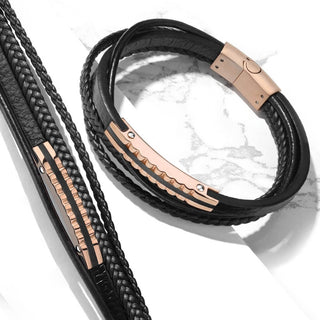 Intrecciato nero con oro rosa Calamita