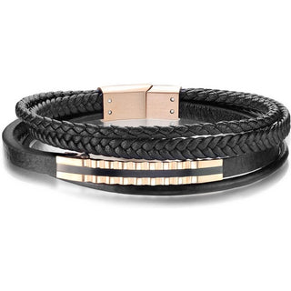 Intrecciato nero con oro rosa Calamita