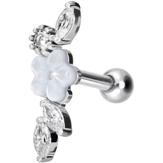 Barbell Fiore di zirconi