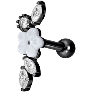 Barbell Fiore di zirconi