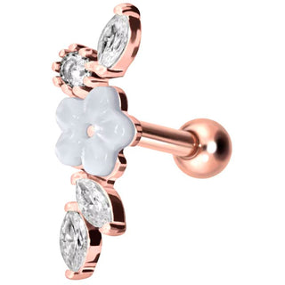 Barbell Fiore di zirconi