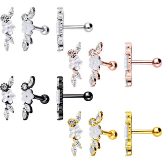 Barbell Fiore di zirconi
