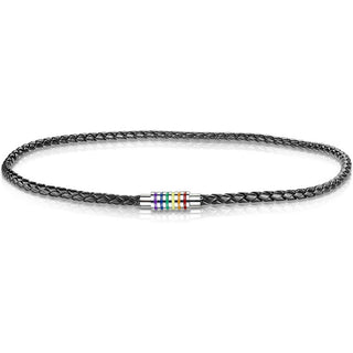 Nero intrecciato e strisce arcobaleno