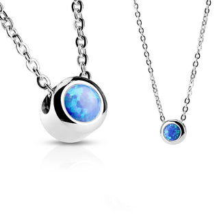 Argento con sfera di opale