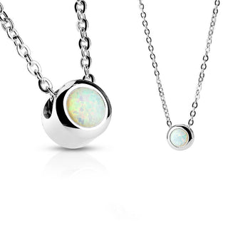 Argento con sfera di opale