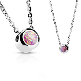 Argento con sfera di opale
