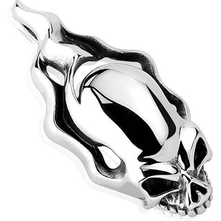 Teschio fiammeggiante argento