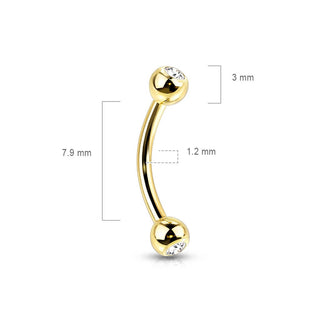 Titanio Piercing Sopracciglio Sfera con zircone