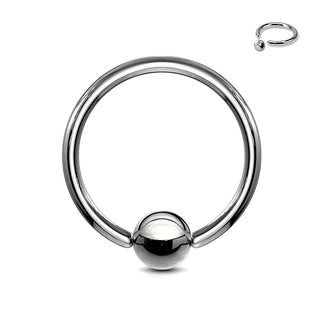 Titanio Anello Piercing Argento Perla Prigioniera