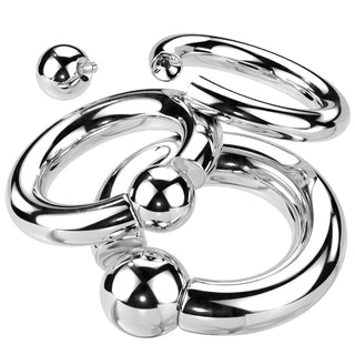 Titanio Anello Piercing Sfera argento Perla Prigioniera
