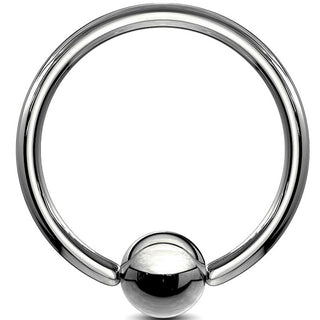 Titanio Anello Piercing Argento Perla Prigioniera