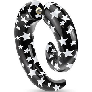 Finto Plug Spirale nera con stelle bianche