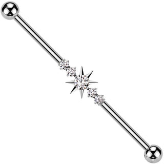 Titanio Barbell Industrial stella polare zirconi Filettatura Interna