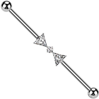 Titanio Barbell Industrial Occhiello zirconi Filettatura Interna