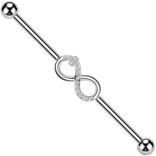 Titanio Barbell Industrial infinito zirconi Filettatura Interna
