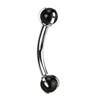 Barbell Curvo Sfere in pietra naturale Filettatura Interna