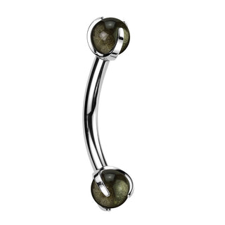 Barbell Curvo Sfere in pietra naturale Filettatura Interna