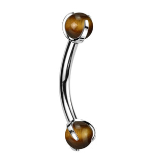 Barbell Curvo Sfere in pietra naturale Filettatura Interna
