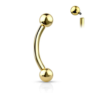 Titanio Piercing Sopracciglio Sfera Filettatura Interna
