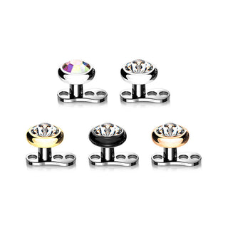 Titanio Àncora Dermica Ancora piatta con zircone da 2mm Filettatura Interna