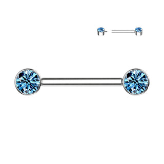 Titanio Piercing Capezzolo Zirconi Filettatura Interna