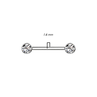 Titanio Piercing Capezzolo Zirconi Filettatura Interna