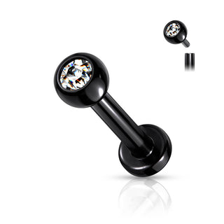 Titanio Labret Sfera con zircone Filettatura Interna