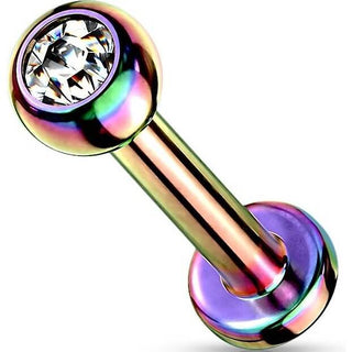 Titanio Labret Sfera con zircone Filettatura Interna