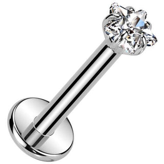 Titanio Labret Stella zircone incastonato Filettatura Interna