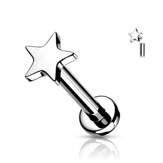 Titanio Labret Stella piatta Filettatura Interna