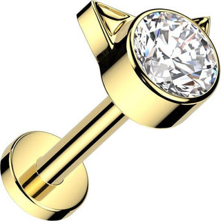 Titanio Labret gato zircone Filettatura Interna