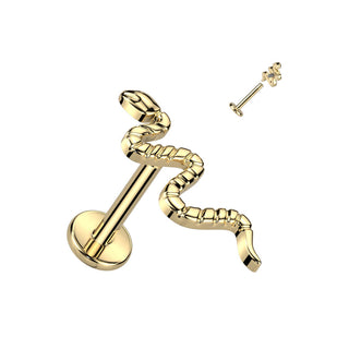 Titanio Labret Design serpente Filettatura Interna