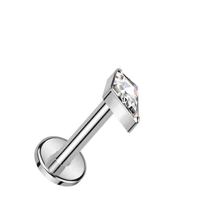 Titanio Labret Punta di lancia con zircone Filettatura Interna