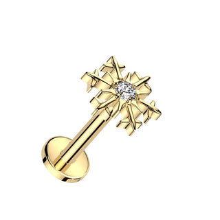 Titanio Labret Fiocco di neve con zircone Filettatura Interna