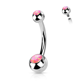 Titanio Piercing Ombelico Sfera con opale Filettatura Interna