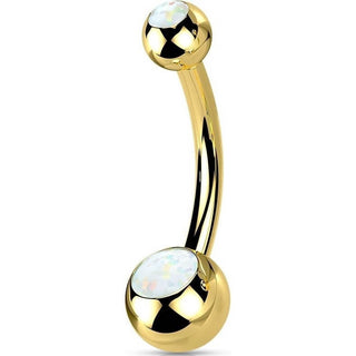 Titanio Piercing Ombelico Sfera con opale Filettatura Interna