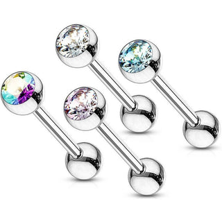 Barbell Sfera con zircone, 4 pezzi