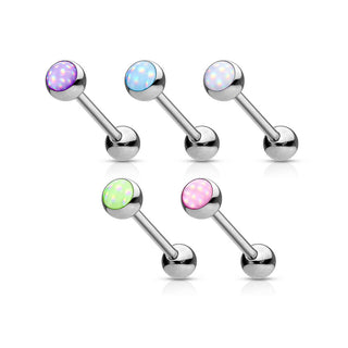 Barbell Pietra sintentica brillante, 5 pezzi