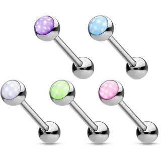 Barbell Pietra sintentica brillante, 5 pezzi