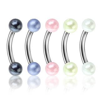 Piercing Sopracciglio Perlato, 5 pezzi