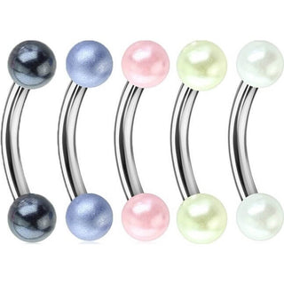 Piercing Sopracciglio Perlato, 5 pezzi